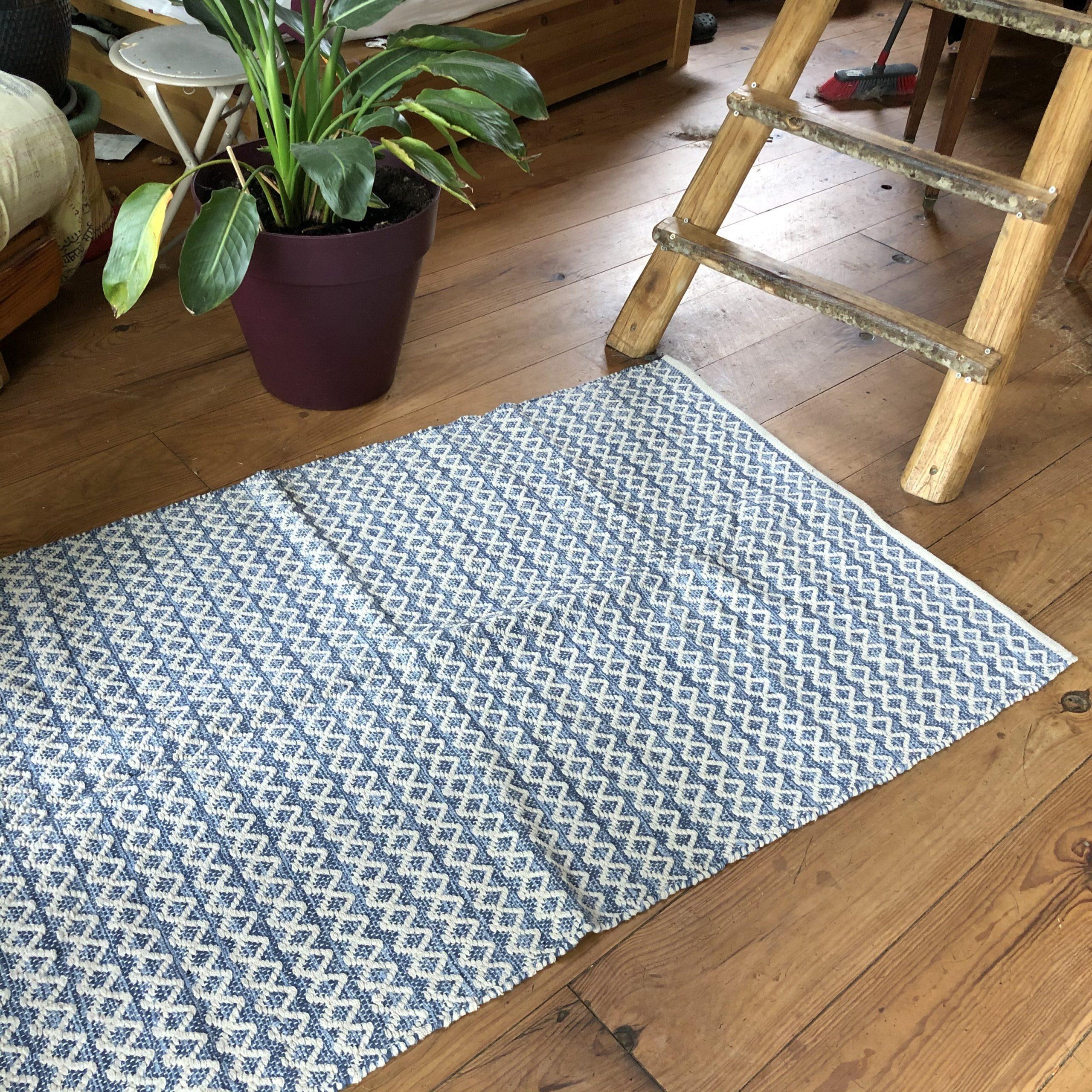 Tapis coton tissé main