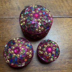 boites glitter rose set de 3 1