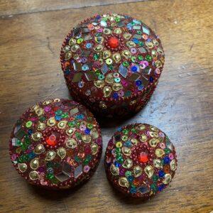 boites glitter rouge set de 3 1