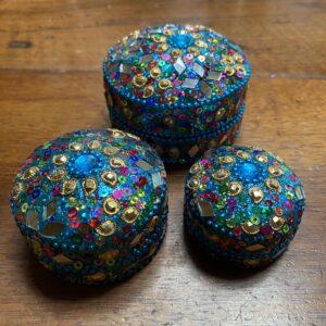 boites glitter turquoise set de 3 2