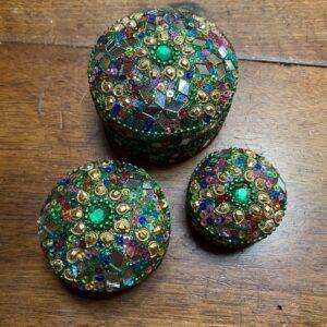 boites glitter vert set de 3 1