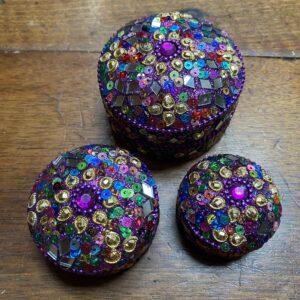 boites glitter violet set de 3 1