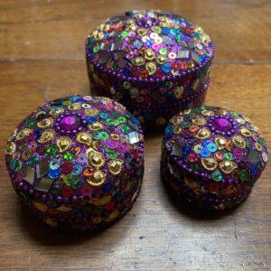 boites glitter violet set de 3 2