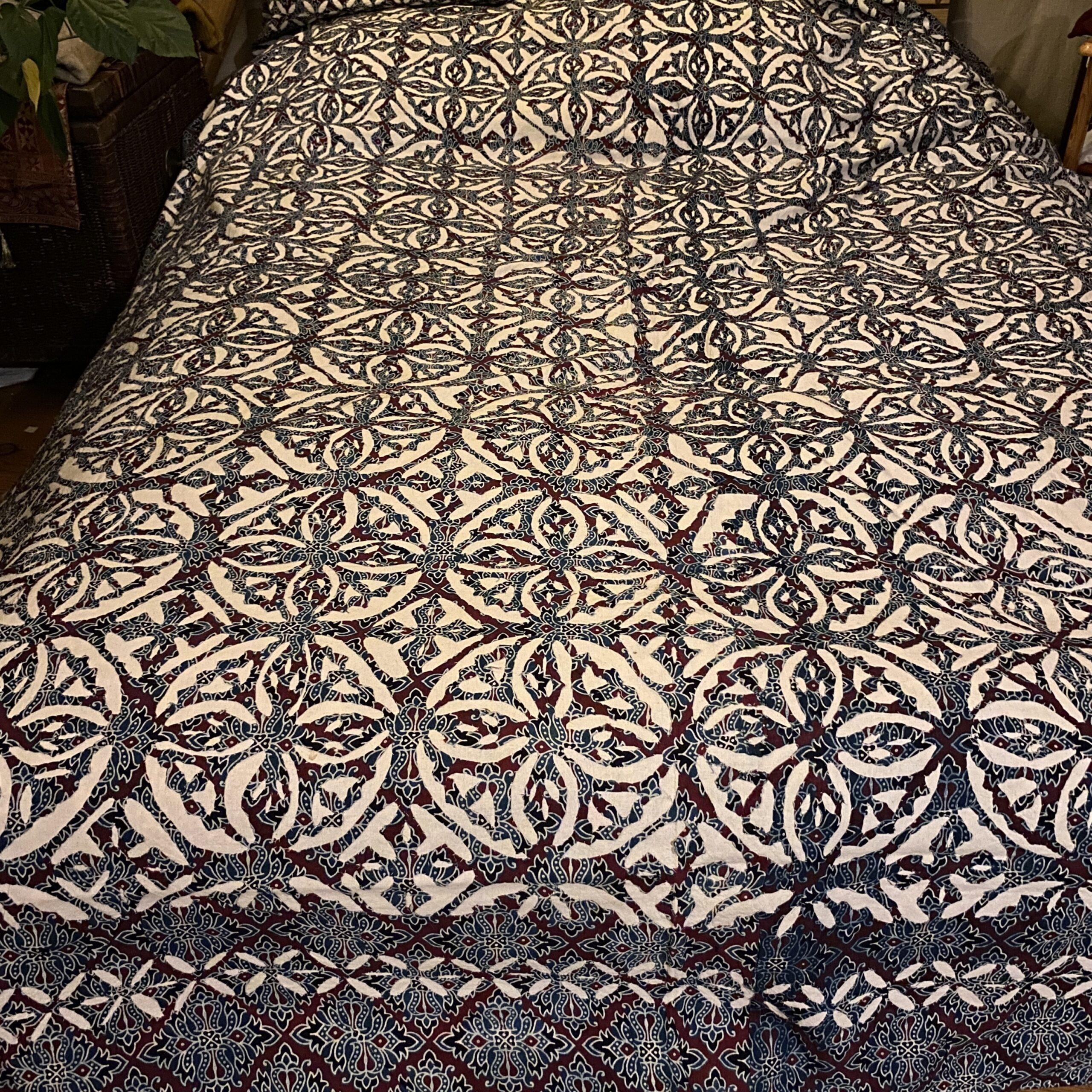 couvre lit en applique hand block print 1