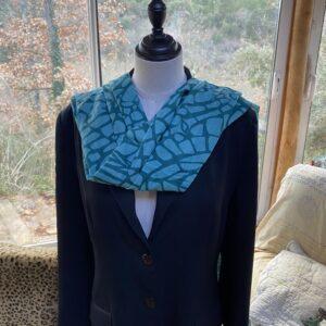 echarpe coton turquoise petrole 2