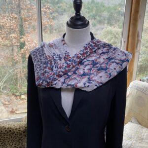 etole pareo polycoton blanc bordeaux bleu fleurs 2