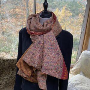 pareo soie reversible rose orange 2