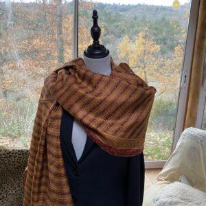 pareo soie reversible rose orange 3