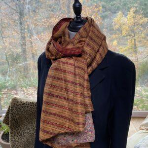 pareo soie reversible rose orange 4