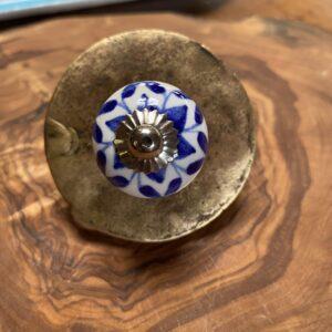 boutons de porte ceramique petit bleu blanc 2