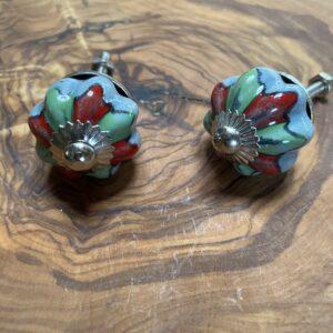 boutons de porte ceramique petit bleu rouge vert 1