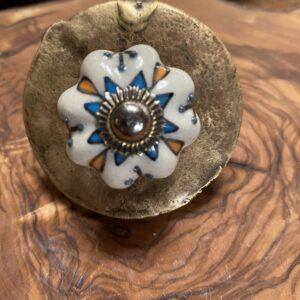 boutons de porte ceramique petit etoile bleue 2