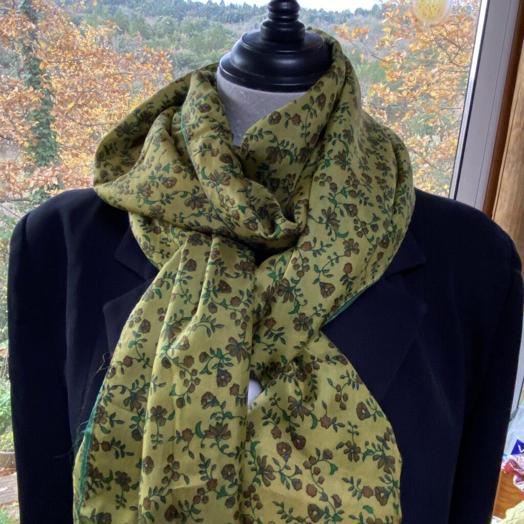 etole pareo soie vert doré 6