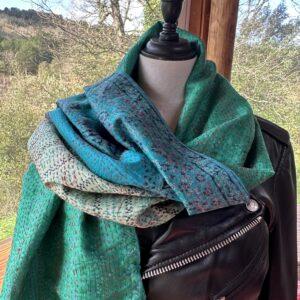 echarpe kantha vert et turquoise 5