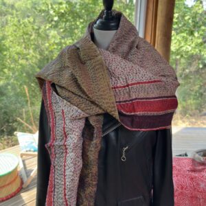echarpe khanta beige dore et blanc rouge violet 1