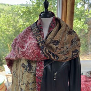 echarpe khanta beige noir et rouge 1