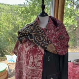 echarpe khanta beige noir et rouge 2