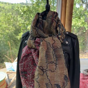 echarpe khanta beige noir et rouge 6