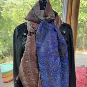 echarpe khanta bleu et marron 4