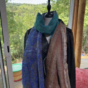 echarpe khanta bleu et marron 5