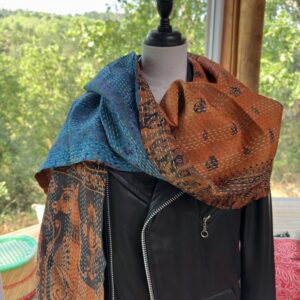 echarpe khanta bleu orange 1