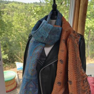 echarpe khanta bleu orange 5