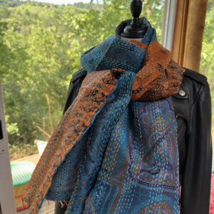 echarpe khanta bleu orange 6