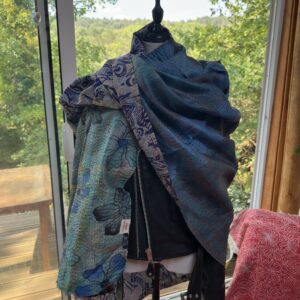 etole kantha bleu turquoise et gris bleu 1