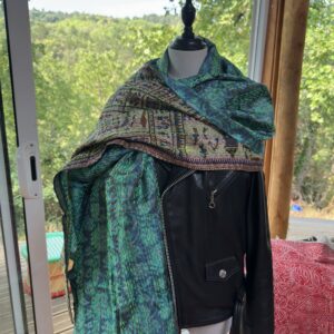 etole khanta turquoise et beige motifs tribaux 1