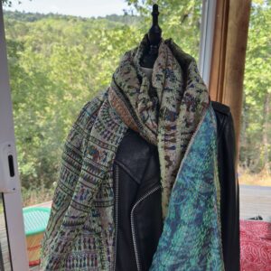 etole khanta turquoise et beige motifs tribaux 3
