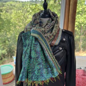 etole khanta turquoise et beige motifs tribaux 4
