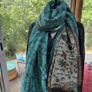 etole khanta turquoise et beige motifs tribaux 5