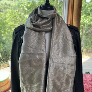 etole soie katan gris blanc 5