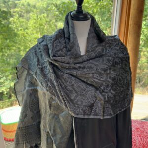 etole soie katan gris noir 1