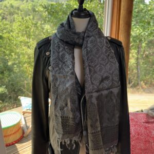 etole soie katan gris noir 5
