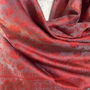 etole soie katan gris rouge 2