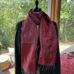etole soie katan gris rouge 5