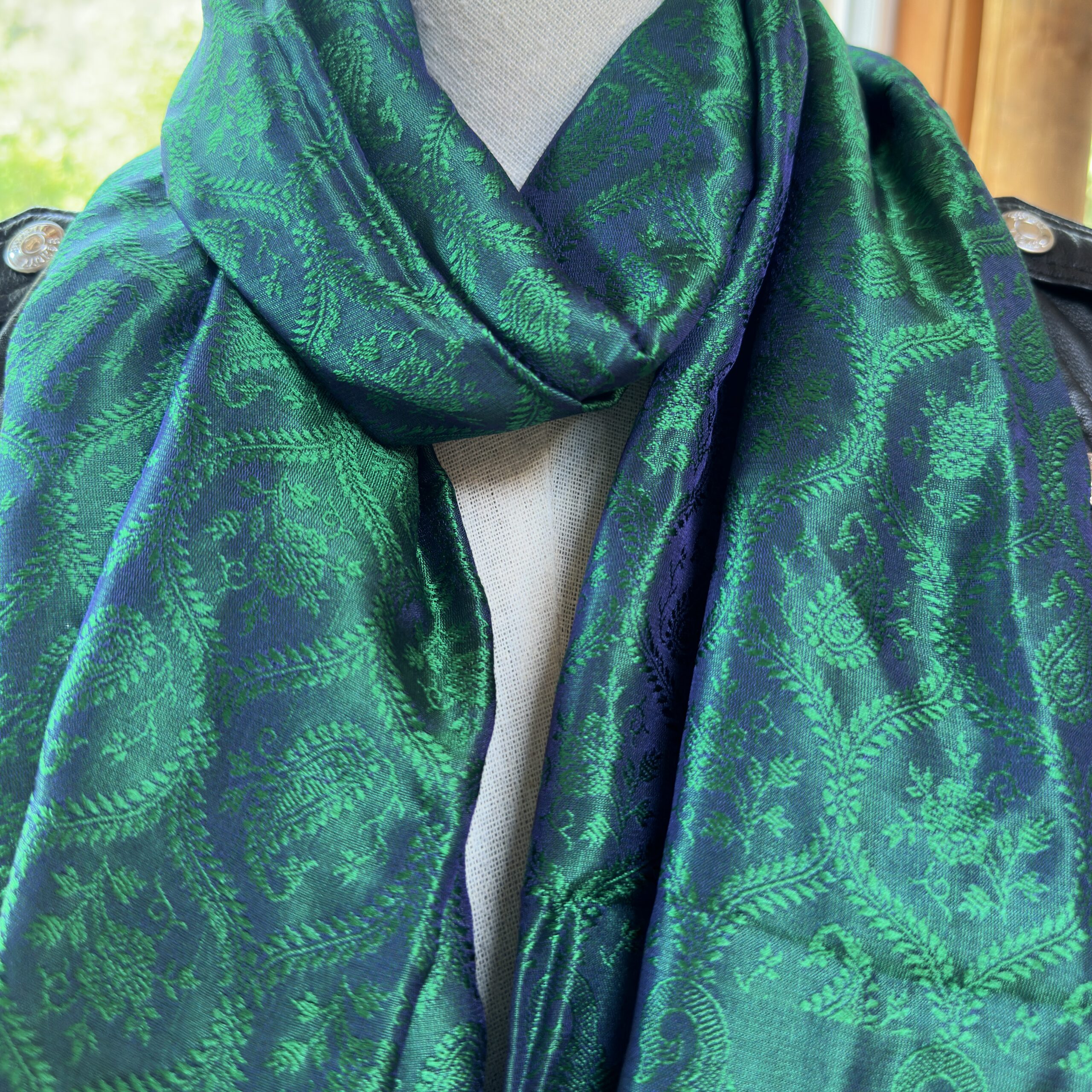 etole soie katan marine vert 6