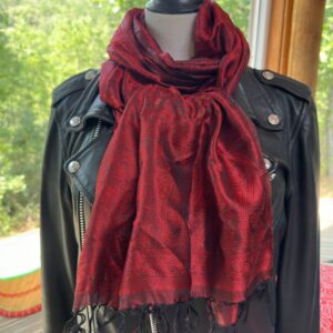 etole soie katan noir rouge 3