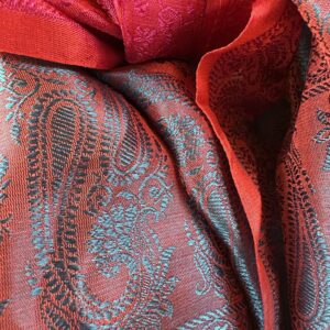 etole soie katan rouge rose et bleu 3