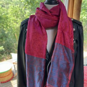etole soie katan rouge rose et bleu 5