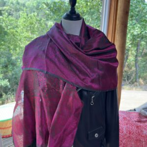 etole soie katan vert fushia 1