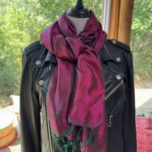 etole soie katan vert fushia 3