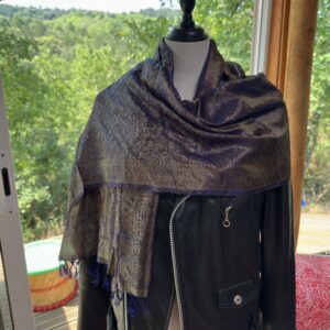 etole soie katan violet beige 1
