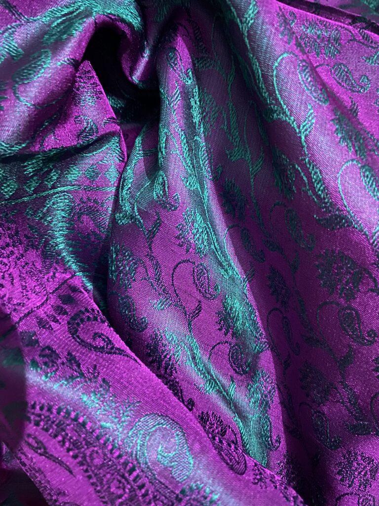 soie katan rose et vert